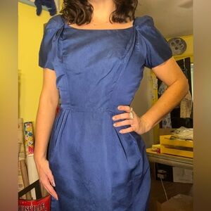 1950s Suzy Perette Royal Blue midi Cocktail formal wiggle dress
